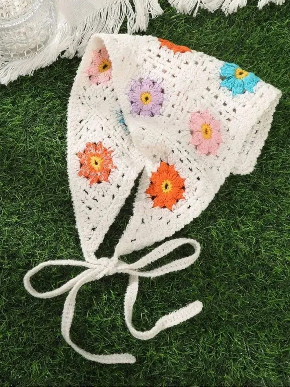 Crochet Floral Bandana S189